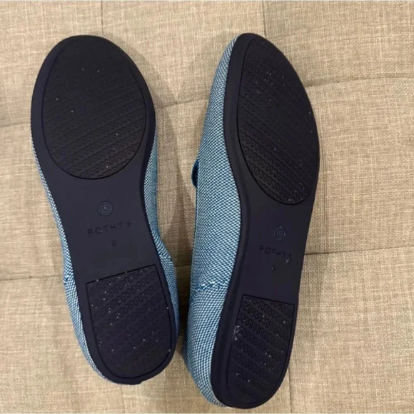 EUC Sz 9 Rothys loafers retired blue twill - Picture 4 of 5